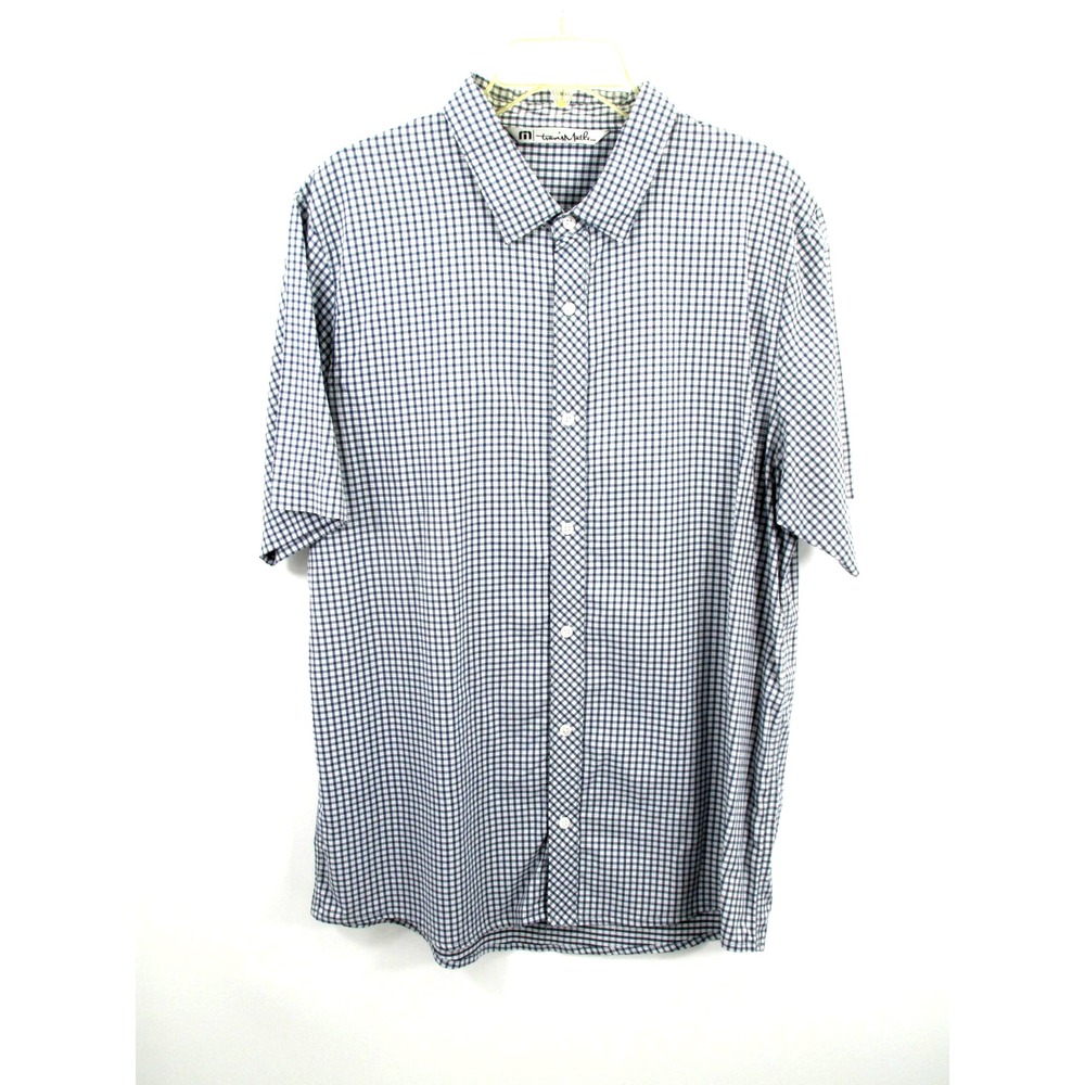Travis Mathew Mens XL Multicolor Check Short Sleeve Nylon Shirt RN123280